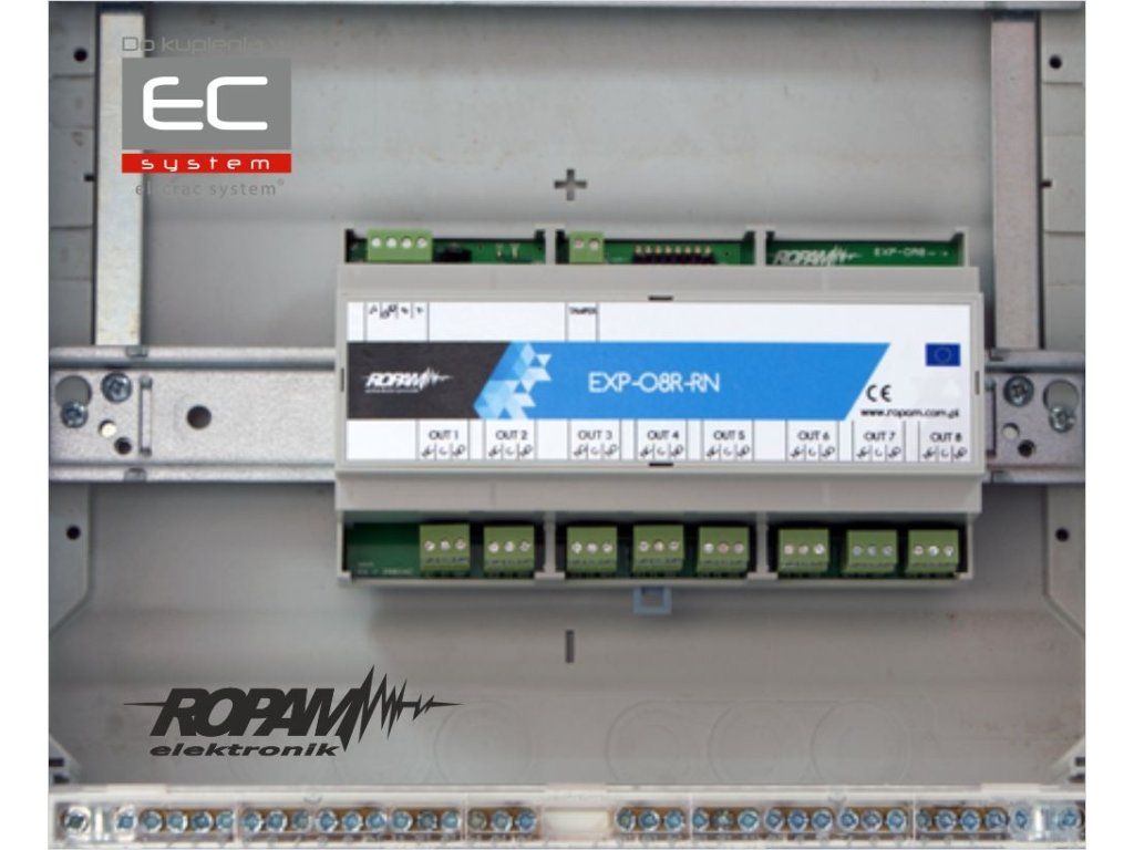 Detail produktu 8-reléový modul výstupov na DIN lištu pre Ropam OptimaGSM a RopamNET EC-14804